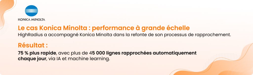 Exemple Konica Minolta etIA agentique dans rapprochement bancaire